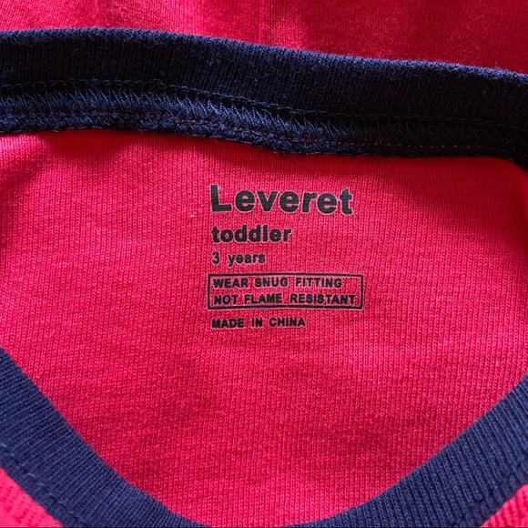 Leveret Red and Navy Toddler Pajamas - Picture 6 of 7